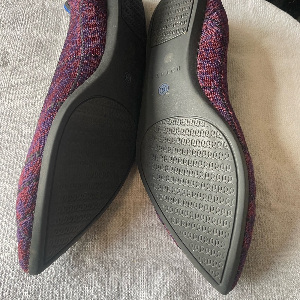 💎Rothy's Plaid Flats in Purple and Blue 2020 Limited Edition. No box - Picture 12 of 16